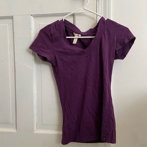 Purple short sleeved shirt
